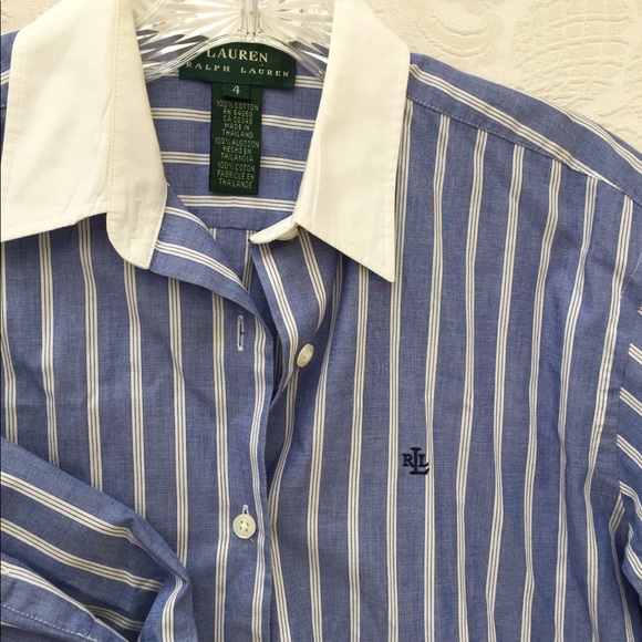 Ralph Lauren Tops - Lauren Ralph Lauren Button Down Stripe Shirt